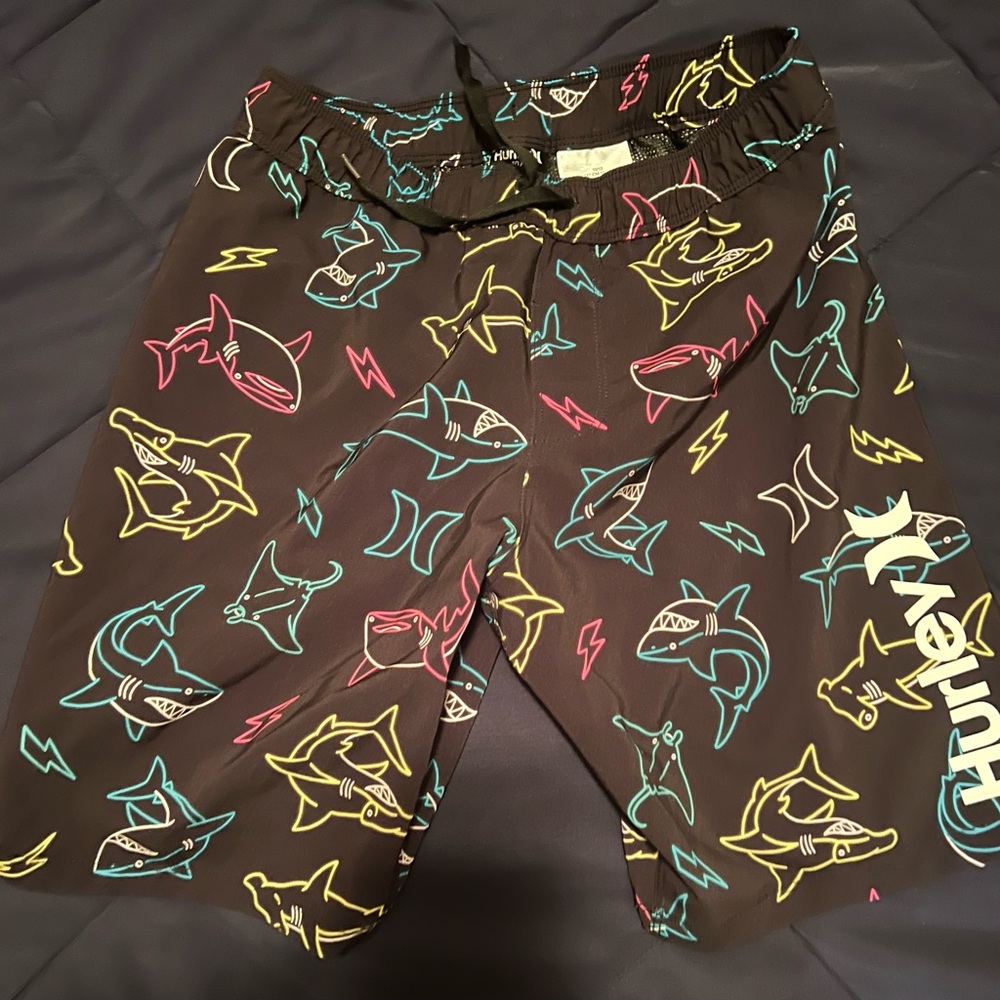 Hurley Black Shark Print Shorts